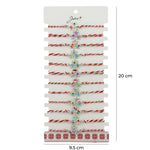 Bratara Martisor pentru Dama, Jolie, Model 3 Stele, Set 12 bucati, Pandativ Argintiu din Inox cu Elemente Multicolore,