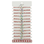 Bratara Martisor pentru Dama, Jolie, Model 3 Stele, Set 12 bucati, Pandativ Argintiu din Inox cu Elemente Multicolore,