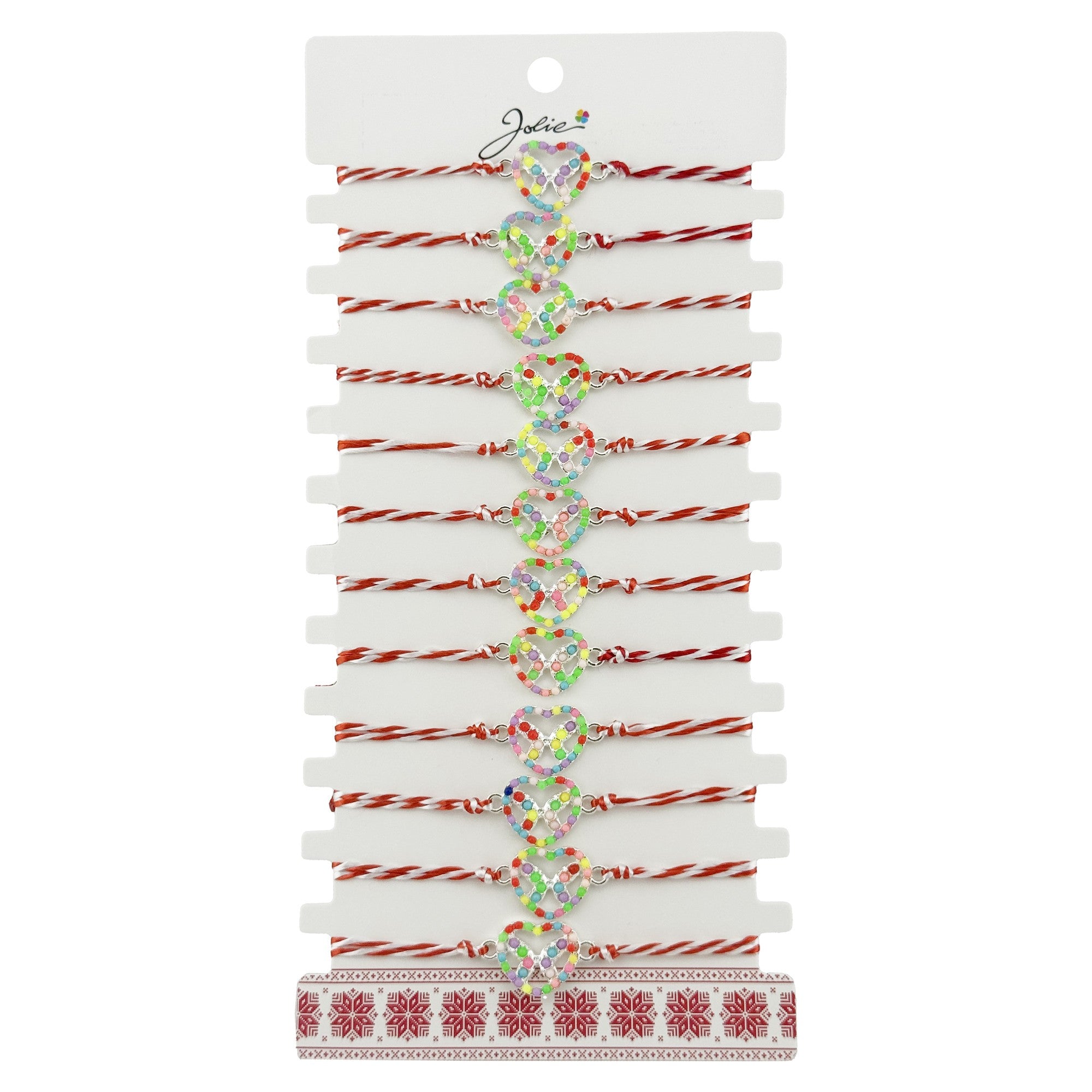 Bratara Martisor pentru Dama, Jolie, Model Fluturas in Inima, Set 12 bucati, Pandativ Argintiu din Inox cu Elemente