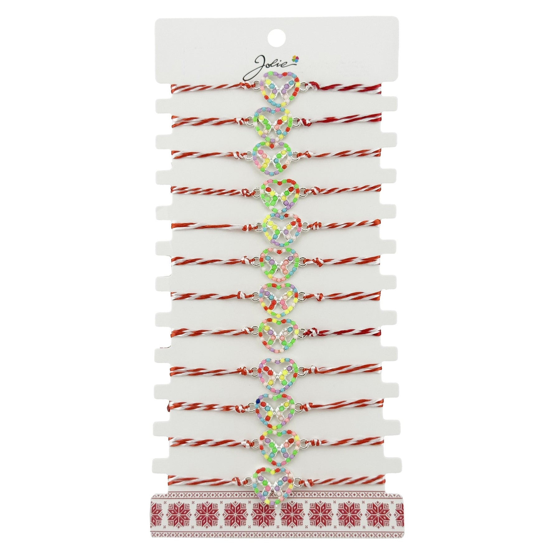 Bratara Martisor pentru Dama, Jolie, Model Fluturas in Inima, Set 12 bucati, Pandativ Argintiu din Inox cu Elemente