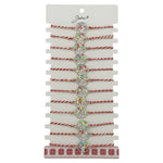 Bratara Martisor pentru Dama, Jolie, Model Copacel Colorat, Set 12 bucati, Pandativ Argintiu din Inox cu Elemente