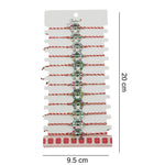 Bratara Martisor pentru Dama, Jolie, Model Potcoava, Set 12 bucati, Pandativ Argintiu din Inox cu Snur Alb-Rosu