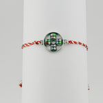 Bratara Martisor pentru Dama, Jolie, Model Floare, Set 12 bucati, Pandativ Argintiu din Inox cu Snur Alb-Rosu Ajustabil