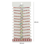 Bratara Martisor pentru Dama, Jolie, Model Inima Multicolora, Set 12 bucati, Pandativ Argintiu din Inox cu Elemente