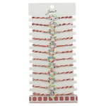 Bratara Martisor pentru Dama, Jolie, Model Inima Multicolora, Set 12 bucati, Pandativ Argintiu din Inox cu Elemente