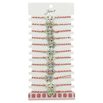 Bratara Martisor pentru Dama, Jolie, Model Fluture Multicolor, Set 12 bucati, Pandativ Argintiu din Inox cu Elemente
