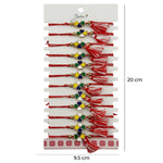 Martisor Bratara cu Ciucure pentru Dama, Jolie, Model Trifoi Colorat, Set 12 bucati, Pandativ din Inox, Snur Reglabil,