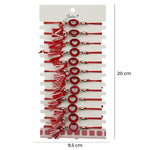 Martisor Bratara cu Ciucure pentru Dama, Jolie, Model Cerc cu Inima, Set 12 bucati, Pandativ din Inox, Snur Reglabil,