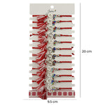 Martisor Bratara cu Ciucure pentru Dama, Jolie, Model Fluture cu Pietre Colorate, Set 12 bucati, Pandativ din Inox,