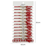 Martisor Bratara cu Ciucure pentru Dama, Jolie, Model Fata Zambitoare, Set 12 bucati, Pandativ din Inox, Snur Reglabil,