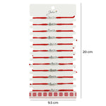 Martisor Bratara Impletita cu Pandantiv din Inox, Jolie, pentru Dama, Set 12 bucati, Snur Rosu Textil, Dimensiune