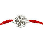 Martisor Bratara Impletita cu Pandantiv din Inox, Jolie, pentru Dama, Set 12 bucati, Snur Rosu Textil, Dimensiune