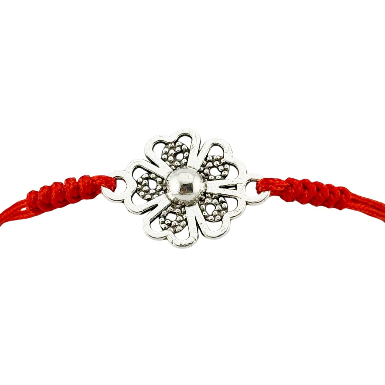 Martisor Bratara Impletita cu Pandantiv din Inox, Jolie, pentru Dama, Set 12 bucati, Snur Rosu Textil, Dimensiune