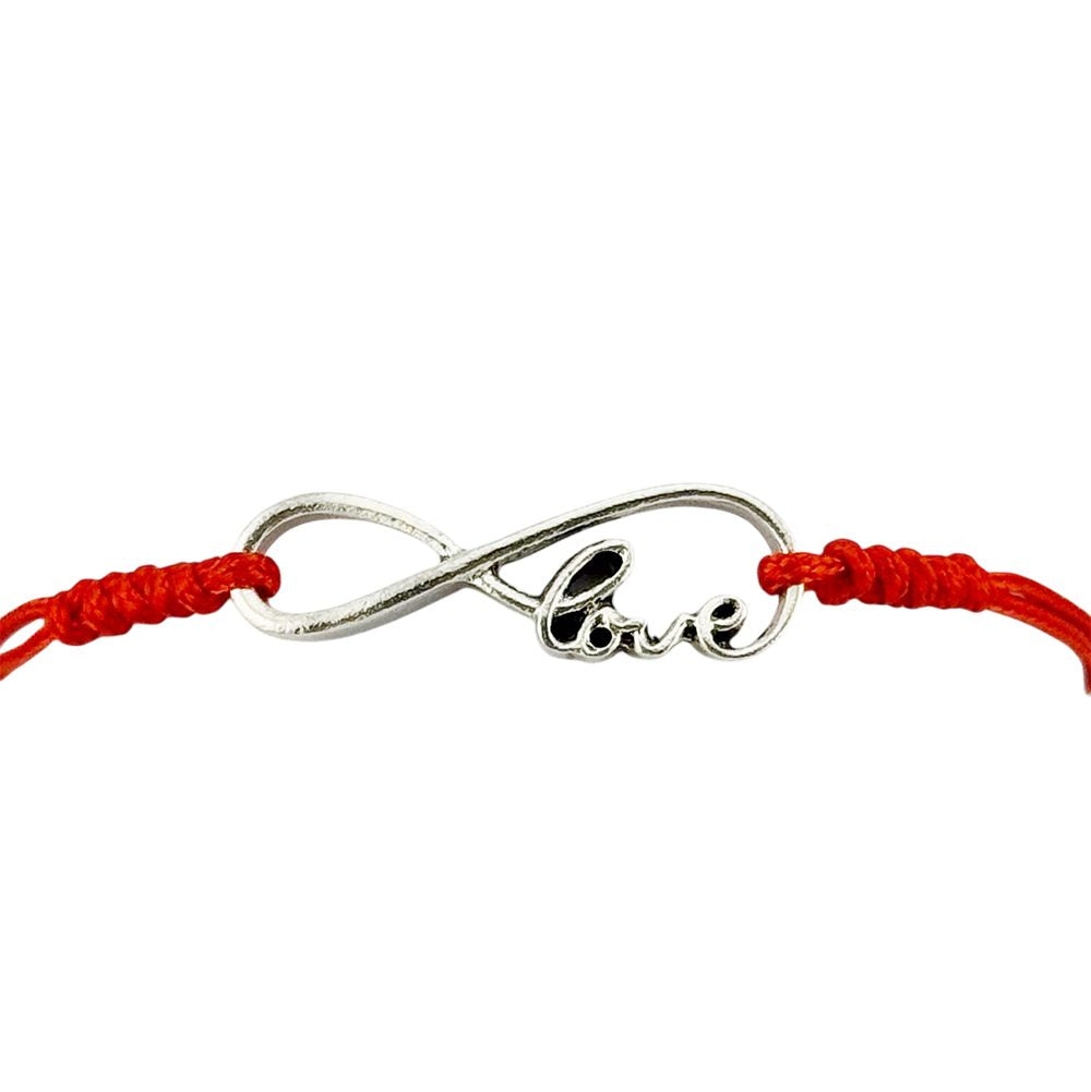 Martisor Bratara Impletita cu Pandantiv din Inox, Jolie, pentru Dama, Set 12 bucati, Snur Rosu Textil, Dimensiune