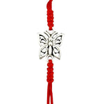 Martisor Bratara Impletita cu Pandantiv din Inox, Jolie, pentru Dama, Set 12 bucati, Snur Rosu Textil, Dimensiune