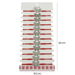 Bratara Martisor pentru Dama, Jolie, Model Fluture, Set 12 bucati, Pandativ Argintiu din Inox cu Snur Rosu Ajustabil