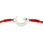 Martisor Bratara Impletita cu Pandantiv din Inox, Jolie, pentru Dama, Set 12 bucati, Snur Rosu Textil, Dimensiune