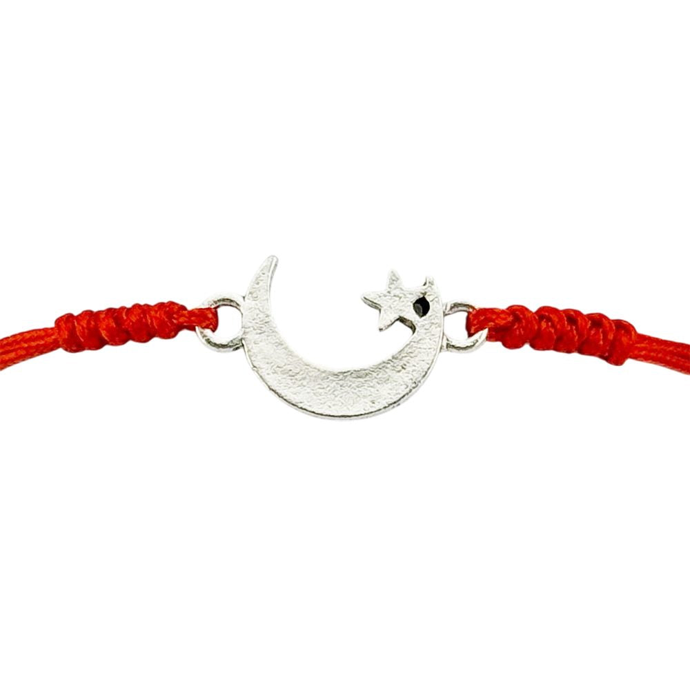 Martisor Bratara Impletita cu Pandantiv din Inox, Jolie, pentru Dama, Set 12 bucati, Snur Rosu Textil, Dimensiune