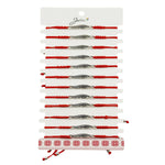 Martisor Bratara Impletita cu Pandantiv din Inox, Jolie, pentru Dama, Set 12 bucati, Snur Rosu Textil, Dimensiune
