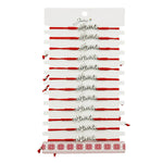 Martisor Bratara Impletita cu Pandantiv din Inox, Jolie, pentru Dama, Set 12 bucati, Snur Rosu Textil, Dimensiune