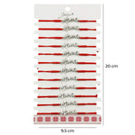Martisor Bratara Impletita cu Pandantiv din Inox, Jolie, pentru Dama, Set 12 bucati, Snur Rosu Textil, Dimensiune