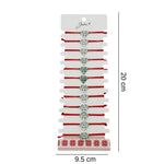 Bratara Martisor pentru Dama, Jolie, Model Copac in Inima, Set 12 bucati, Pandativ Argintiu din Inox cu Snur Rosu