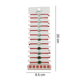 Bratara Martisor pentru Dama, Jolie, Model Trifoi cu Inima, Set 12 bucati, Pandativ Argintiu din Inox cu Snur Rosu