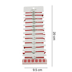 Bratara Martisor pentru Dama, Jolie, Model Luna in Cerc, Set 12 bucati, Pandativ Argintiu din Inox cu Snur Rosu