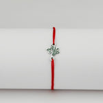 Bratara Martisor pentru Dama, Jolie, Model Copacul Vietii, Set 12 bucati, Pandativ Argintiu din Inox cu Snur Rosu
