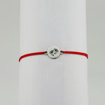 Bratara Martisor pentru Dama, Jolie, Model Talpi in Cerc, Set 12 bucati, Pandativ Argintiu din Inox cu Snur Rosu