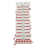 Bratara Martisor pentru Dama, Jolie, Model Inger in Cerc, Set 12 bucati, Pandativ Argintiu din Inox cu Snur Rosu
