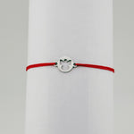 Bratara Martisor pentru Dama, Jolie, Model Inger in Cerc, Set 12 bucati, Pandativ Argintiu din Inox cu Snur Rosu