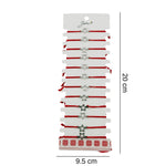 Bratara Martisor pentru Dama, Jolie, Model Stea, Set 12 bucati, Pandativ Argintiu din Inox cu Snur Rosu Ajustabil