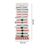 Bratara Martisor pentru Dama, Jolie, Model Trifoi cu 4 Foi, Set 12 bucati, Pandativ Argintiu din Inox cu Snur Rosu