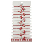 Bratara Martisor pentru Dama, Jolie, Model Inima, Set 12 bucati, Pandativ din Aliaj cu Print Traditional, Snur