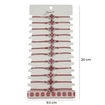 Bratara Martisor pentru Dama, Jolie, Model Trifoi, Set 12 bucati, Pandativ din Aliaj cu Print Traditional, Snur