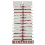Bratara Martisor pentru Dama, Jolie, Model Trifoi, Set 12 bucati, Pandativ din Aliaj cu Print Traditional, Snur
