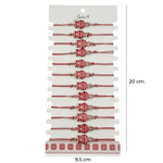 Bratara Martisor pentru Dama, Jolie, Model Bufnita, Set 12 bucati, Pandativ din Aliaj cu Print Traditional, Snur