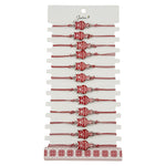 Bratara Martisor pentru Dama, Jolie, Model Bufnita, Set 12 bucati, Pandativ din Aliaj cu Print Traditional, Snur
