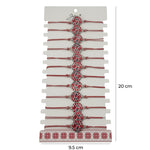 Bratara Martisor pentru Dama, Jolie, Model Rotund cu Flori, Set 12 bucati, Pandativ din Aliaj, cu Print Traditional,