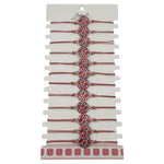 Bratara Martisor pentru Dama, Jolie, Model Rotund cu Flori, Set 12 bucati, Pandativ din Aliaj, cu Print Traditional,