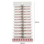 Bratara Martisor pentru Dama, Jolie, Model Fluture, Set 12 bucati, Pandativ din Aliaj cu Print Traditional, Snur