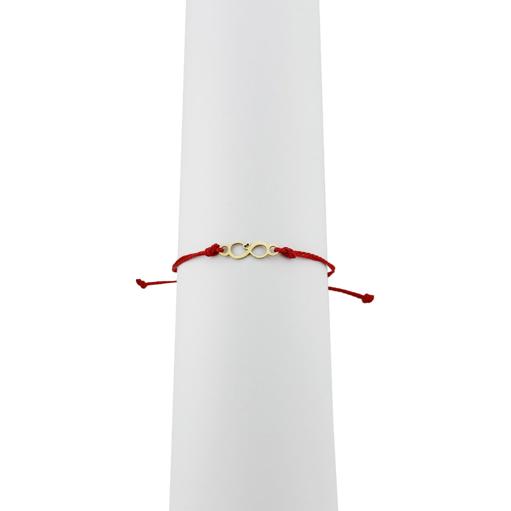 Bratara Martisor pentru Dama, Jolie, Model Infinit, Set 12 bucati, Pandativ din Inox Auriu, Snur Ajustabil Impletit,