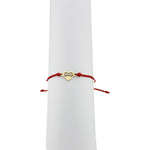 Bratara Martisor pentru Dama, Jolie, Model Inima Mama, Set 12 bucati, Pandativ din Inox Auriu, Snur Ajustabil Impletit,