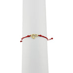Bratara Martisor pentru Dama, Jolie, Model Inima Mama si Trifoi, Set 12 bucati, Pandativ din Inox Auriu, Snur Ajustabil