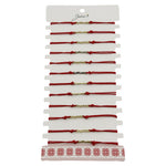 Bratara Martisor pentru Dama, Jolie, Model Mama, Set 12 bucati, Pandativ din Inox Auriu, Snur Ajustabil Impletit, Rosu