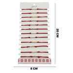 Bratara Martisor pentru Dama, Jolie, Model Mama, Set 12 bucati, Pandativ din Inox Auriu, Snur Ajustabil Impletit, Rosu