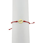 Bratara Martisor pentru Dama, Jolie, Model Picioruse, Set 12 bucati, Pandativ din Inox Auriu, Snur Ajustabil Impletit,