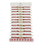 Bratara Martisor pentru Dama, Jolie, Model Infinit in Inima, Set 12 bucati, Pandativ din Inox Auriu, Snur Ajustabil
