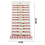 Bratara Martisor pentru Dama, Jolie, Model Infinit in Inima, Set 12 bucati, Pandativ din Inox Auriu, Snur Ajustabil